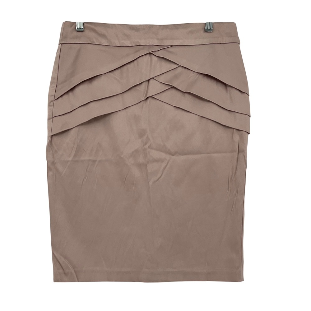 2B CLOTHING Mauve Pink Pleated Tiered Satin Pencil Skirt Size L